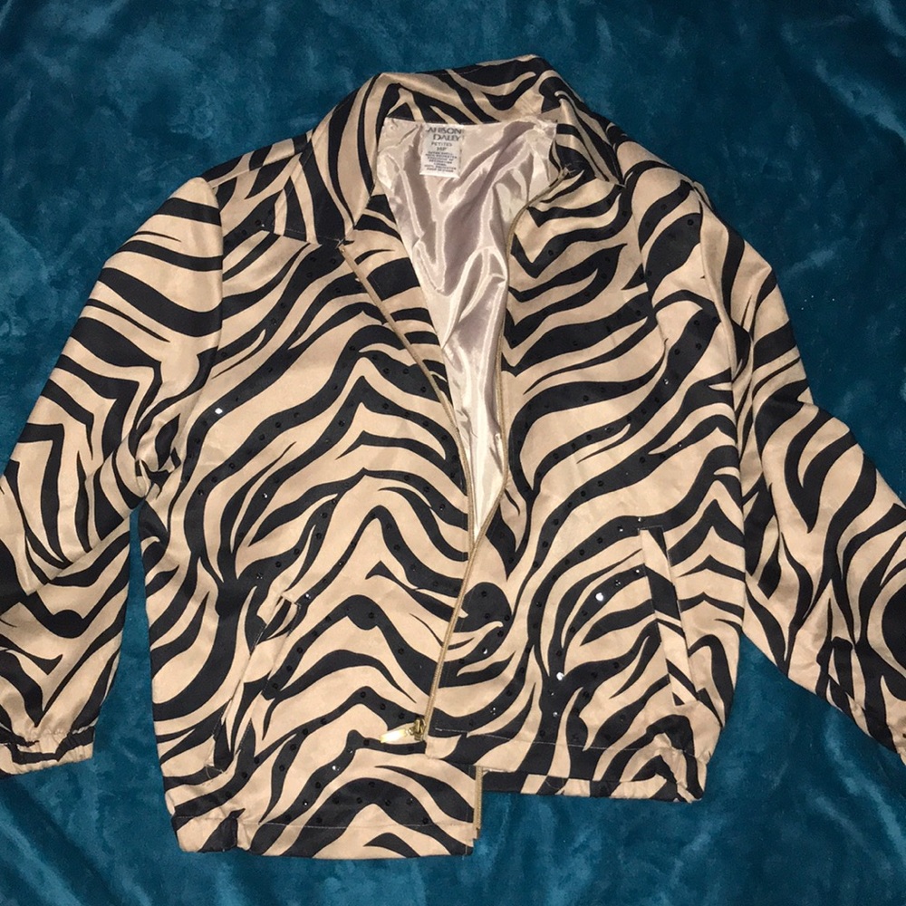Brown and black zebra jacket